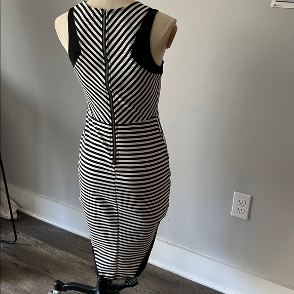 Material Girl Striped Black and White Sleeveless Dress - Picture 4 of 4